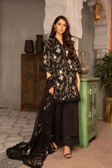 Bareeze Geisha Garden 1 Ch3290 Black Dress