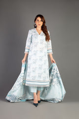 Bareeze Printed Pr70 Sky Blue Dress