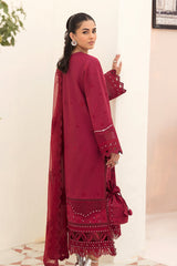 Afrozeh Claret Chikankari Lawn