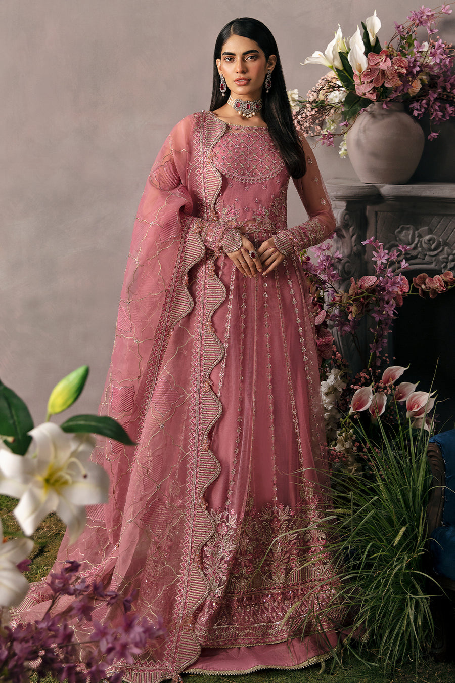 afrozeh pink dress Flamingo Pink Suit - Afrozeh Luxury Starlet Collection '23