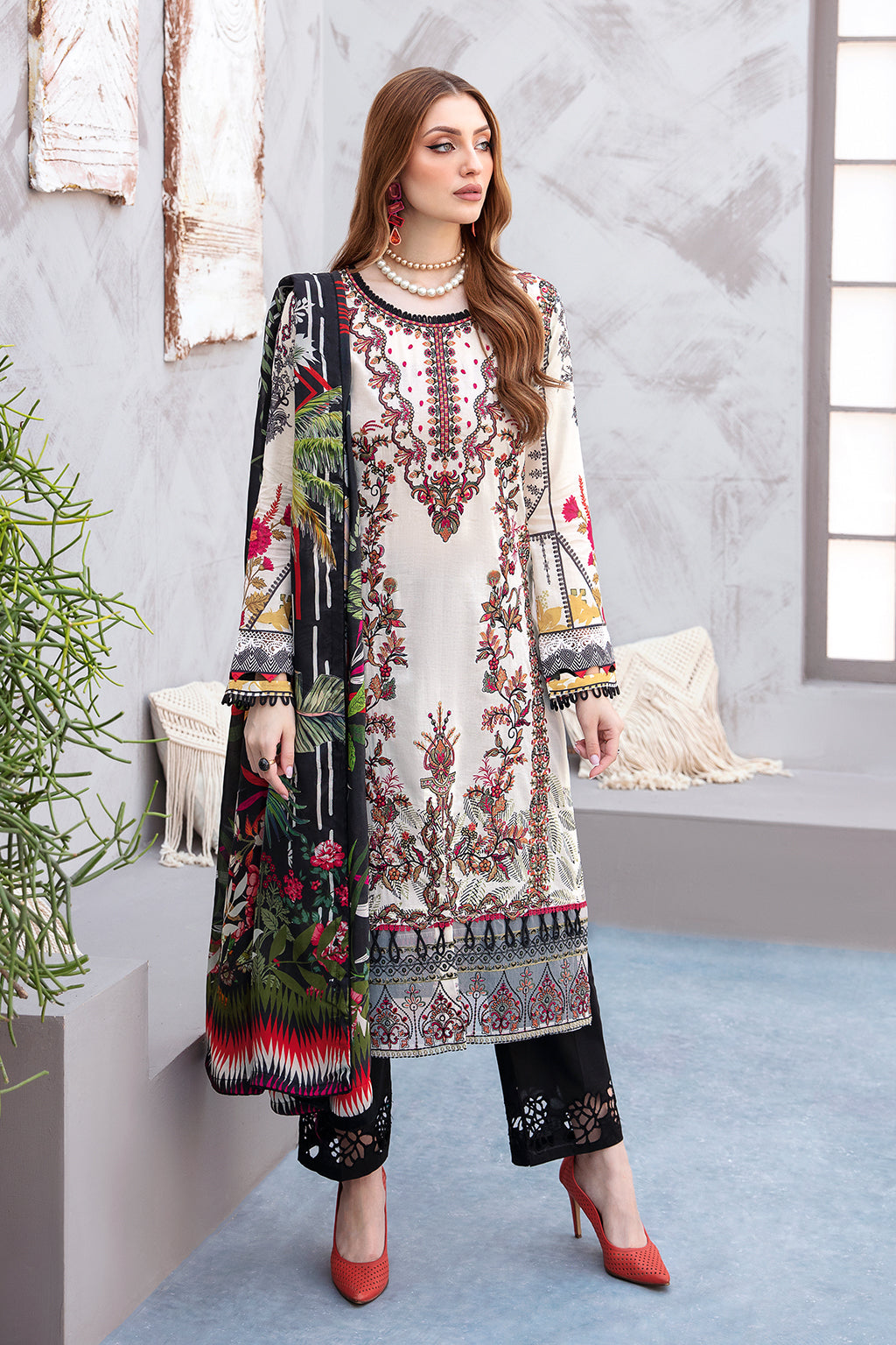 Ramsha L-911 Ghazal Embroidered Lawn Collection 2024