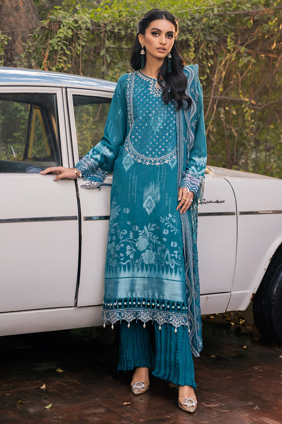 Nureh NJ-48 Jacquard Slub Lawn Sara Clothes Nureh NJ-48 Jacquard Slub Lawn Sara Clothes