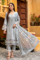 Jahanara J16-10 Light Grey Summer Lawn Vol VI 2022