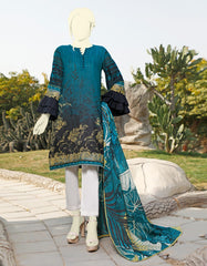 Junaid Jamshed JLAWN S JDS-21-1080 TEAL Spring Summer 2021