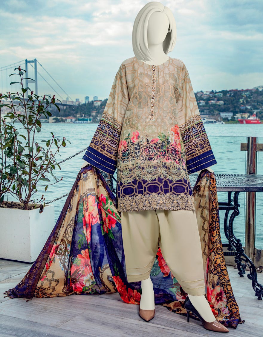 Junaid Jamshed JLAWN-S-21-248 Kaveh Eid Collection 2021