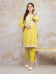 Edenrobe EWU22V1 23546 Yellow  Khayal Summer Lawn 2022