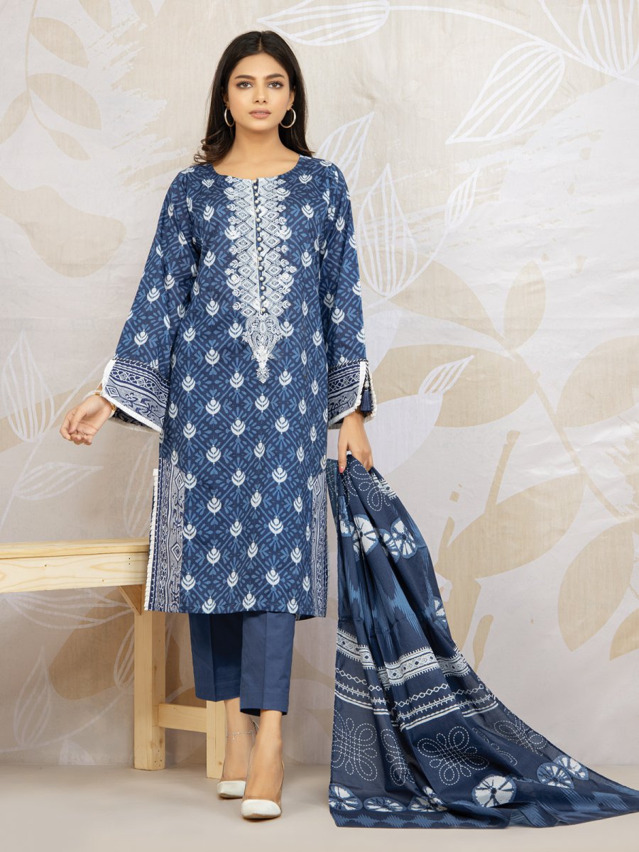 Edenrobe EWU22V1 23552 Blue Khayal Summer Lawn 2022