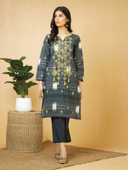 Edenrobe EWU22V1-23567 Bottle Green Nayab Eid Collection 2022