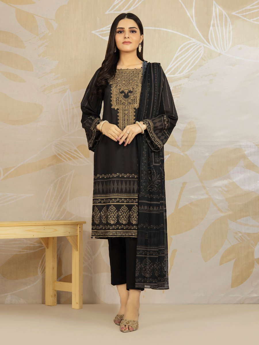 Edenrobe EWU22V1-23582 Black Nayab Eid Collection 2022