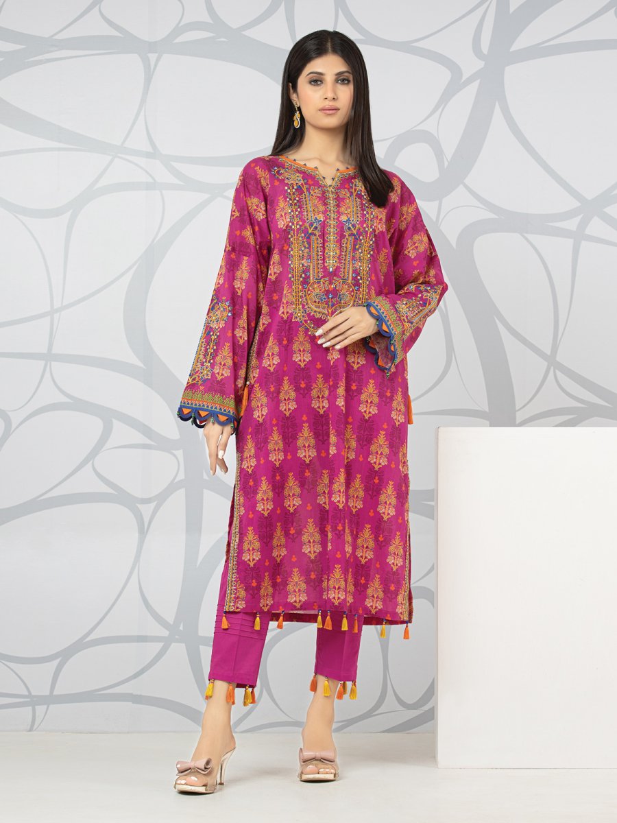 Edenrobe EWU22V1-23607 Pink Nayab Eid Collection 2022