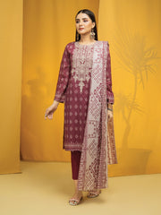 Edenrobe EWU22V1 23653 Maroon Khayal Summer Lawn 2022