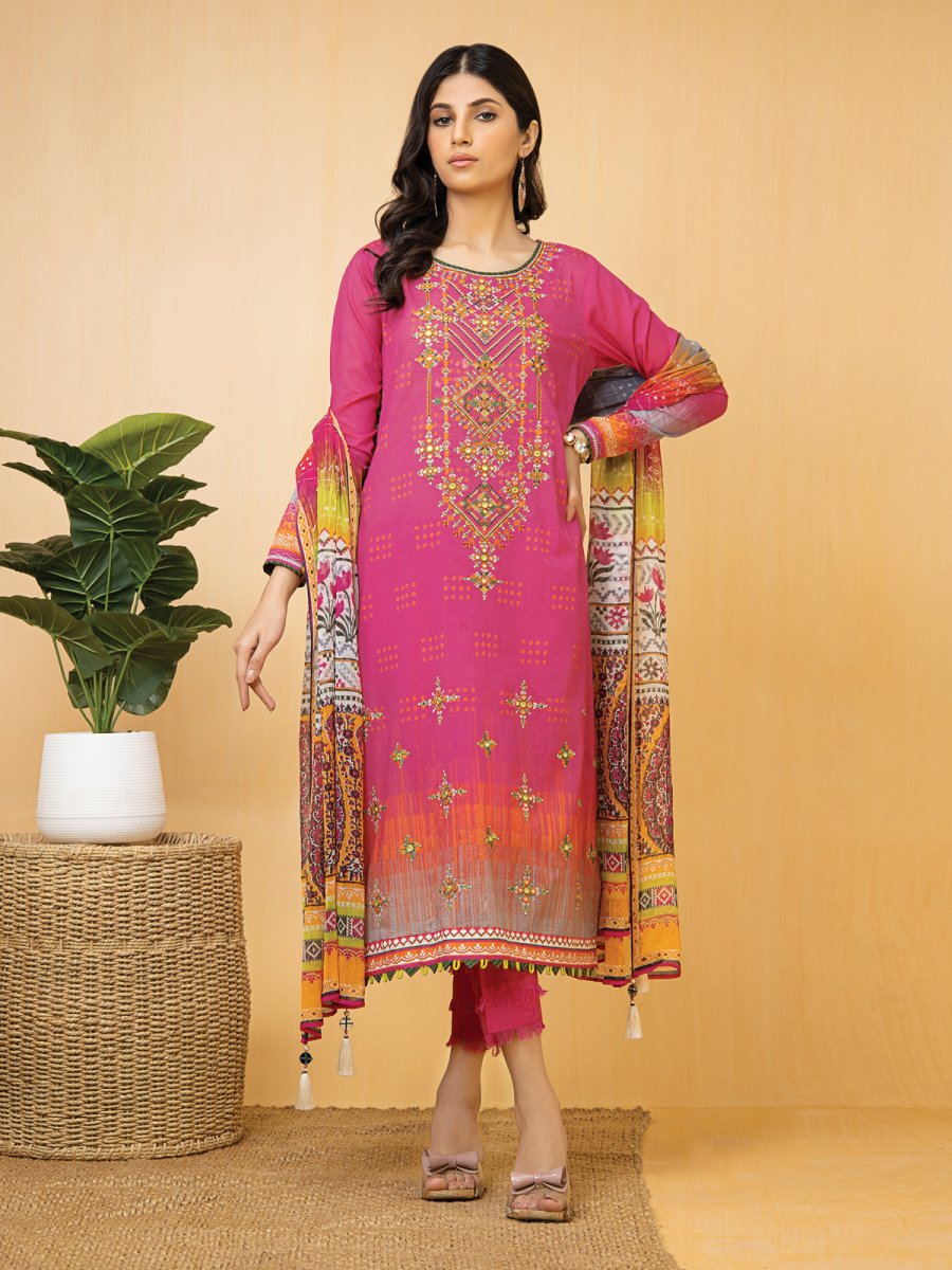 Edenrobe EWU22V1-23669 Pink Nayab Eid Collection 2022