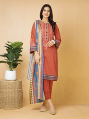 Edenrobe EWU22V1-23713 Rust Nayab Eid Collection 2022