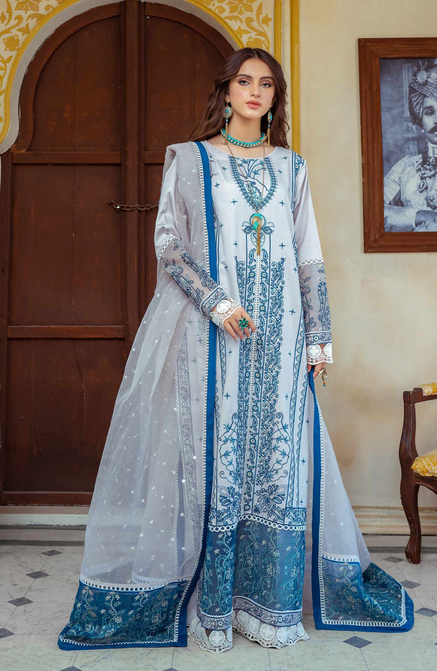 Maryum N Maria Barley Blue MLRD 064 Luxury Eid Prets