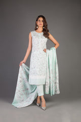 Bareeze Printed Pr57 Sea Green Dress