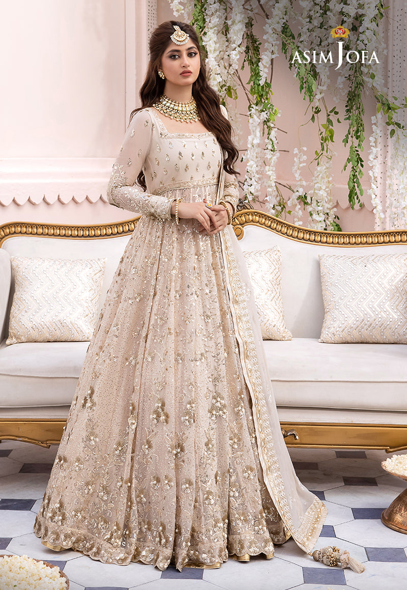 sachin and babi light blue dress Asim Jofa Luxury Embroidered Boski Silk Suit With Chiffon Embroidered  Dupatta