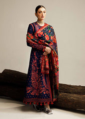 Hussain Rehar Cerulean Winter Shawl Khaddar Collection