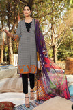 Black and white polka dot kurta with orange embroidery and a floral sheer dupatta by Sara Clothes