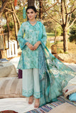 Aqua-green embroidered kameez with straight trousers and sheer dupatta by Sara Clothes
