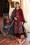 Maroon embroidered salwar kameez with a dark printed dupatta by Sara Clothes