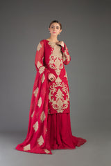 Bareeze Mashrik Range Ch3063 Maroon Dress