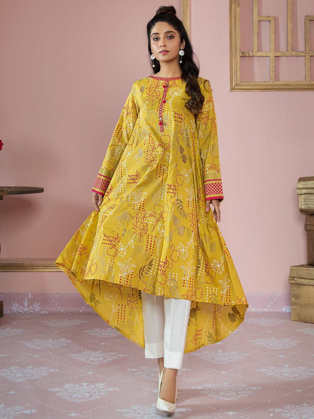 LimeLight U1414SH-SSH-YLW Summer Lawn 2021 Sara Clothes LimeLight U1414SH-SSH-YLW Summer Lawn 2021 Sara Clothes