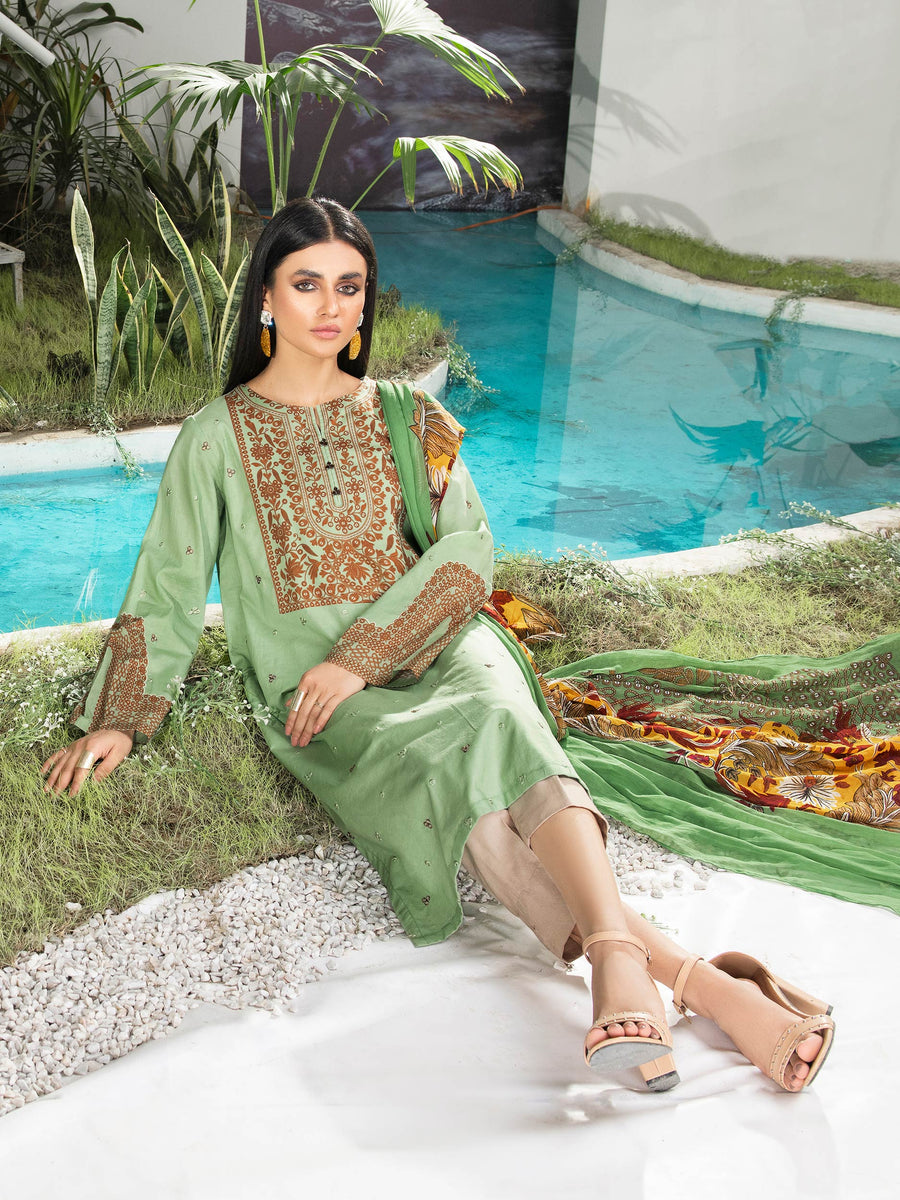 Limelight Green U1498su 2pc Summer Embroidered 2022 – Sara Clothes