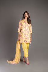Bareeze Printed Pr891 Yellow Dress