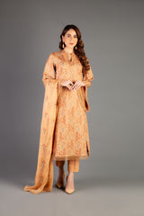 Bareeze Sosan Range Mc752 Orange Dress