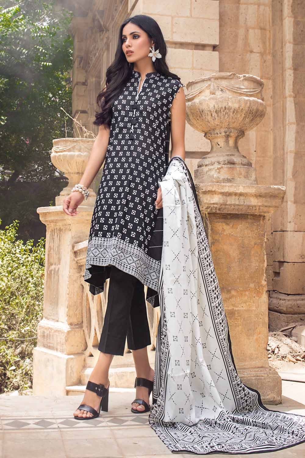 BT-12007 Gul Ahmed Black and White 2021