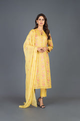 Bareeze Elegance Flower Bnl795 Yellow Dress