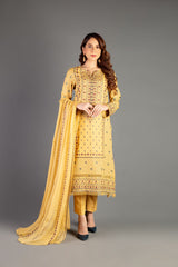 Bareeze Tribal Lines Ch3354 Yellow Dress