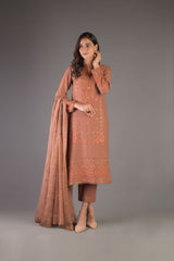 Bareeze Rushant Ch3311 Brown Dress