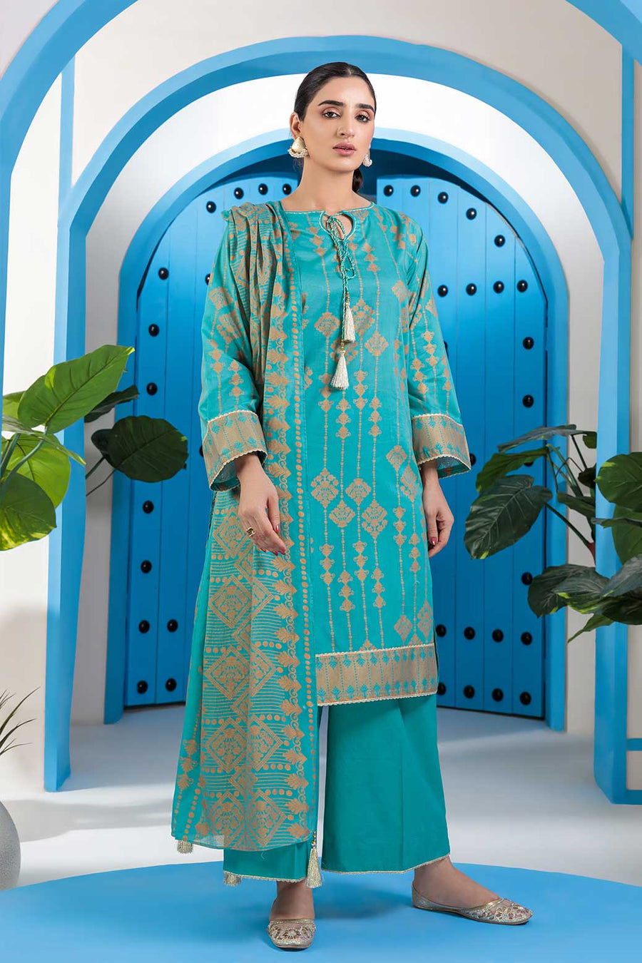 Bonanza Satrangi Agsr223p02 Teal Eid Prints 2022