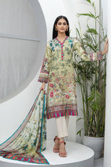 Bonanza Satrangi Olive Gray Lawn Suit Ask222p01 Eid Pret 2022