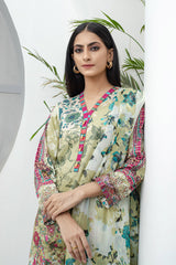 Bonanza Satrangi Olive Gray Lawn Suit Ask222p01 Eid Pret 2022