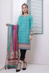 Bonanza Satrangi Teal Lawn Suit Ask222p04 Eid Pret 2022