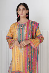 Bonanza Satrangi Yellow Lawn Suit Ask222p15 Eid Pret 2022