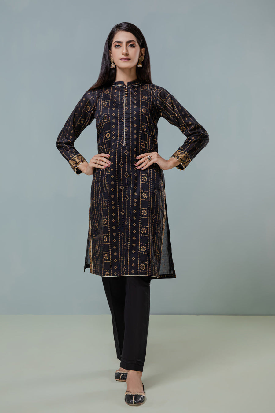 Bonanza Satrangi Black Lawn Suit Ask222p20 Eid Pret 2022