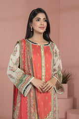 Bonanza Satrangi Orange Lawn Suit Ask223p12 Eid Pret 2022