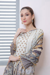 Bonanza Satrangi Gray Lawn Suit Ask223p14 Eid Pret 2022