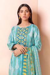 Bonanza Satrangi Terqise Lawn Suit Ask223p41 Eid Pret 2022