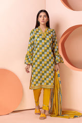 Bonanza Satrangi Yellow Lawn Suit Ask223p46 Eid Pret 2022