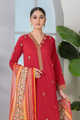 Bonanza Satrangi Red Lawn Suit Aso223p03 Summer Collection 2022