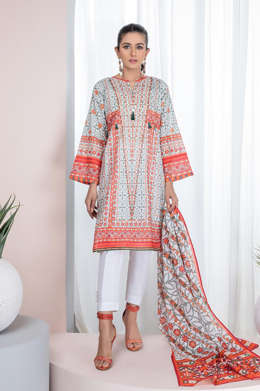 Bonanza Satrangi Aso223p46a White Eid Prints 2022