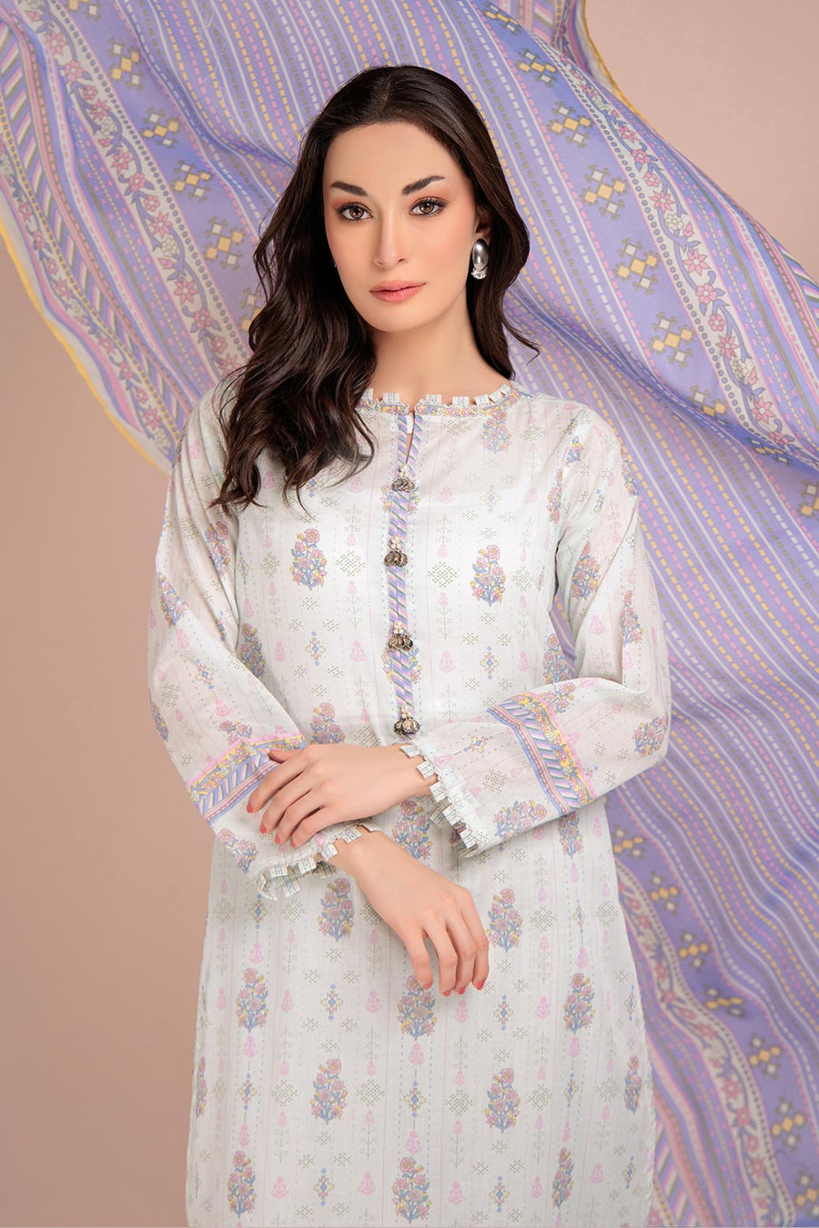 Bonanza Satrangi VIOLET GRID - 3 PC (ASO233P78) Ek Nayee Lehar