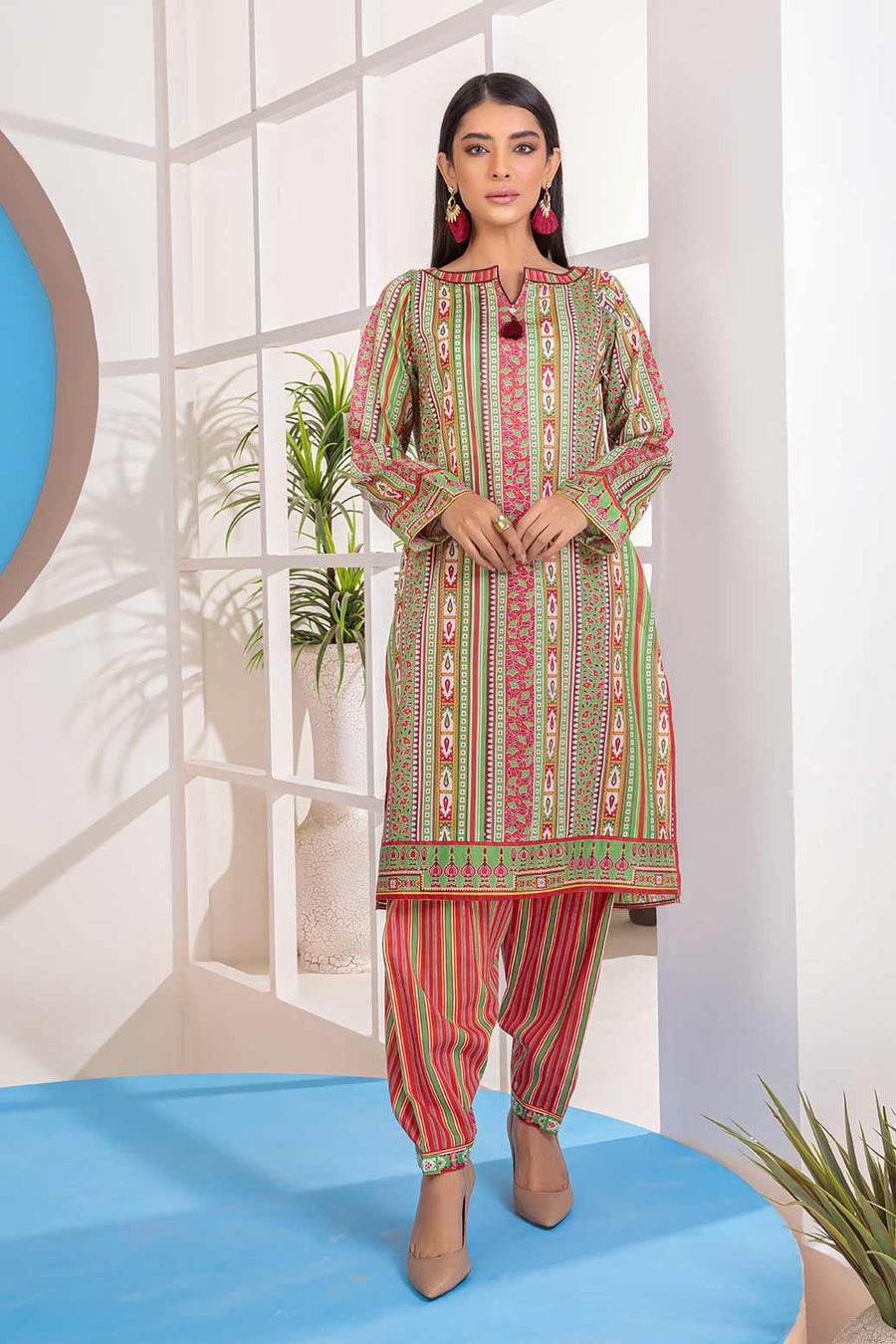 Bonanza Satrangi Asr222p06 Green Eid Prints 2022