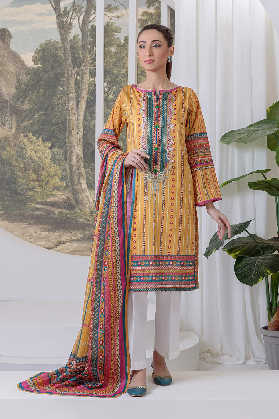 Bonanza Satrangi Asr222p12 Yellow Eid Prints 2022