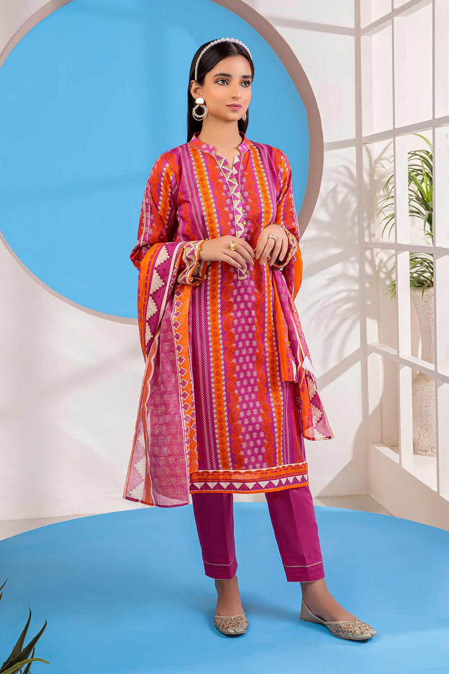 Bonanza Satrangi Asr223p20 Pink Eid Prints 2022