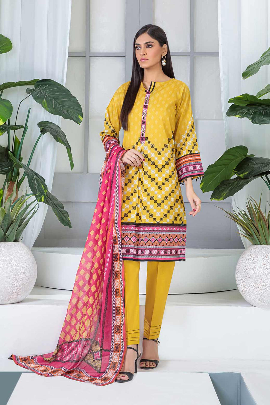 Bonanza Satrangi Asr223p71 Yellow Eid Prints 2022